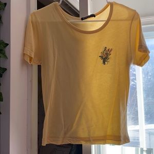 Yellow Brandy Melville Top with flower
